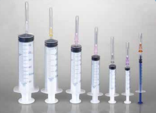 Sterile syringe with needle